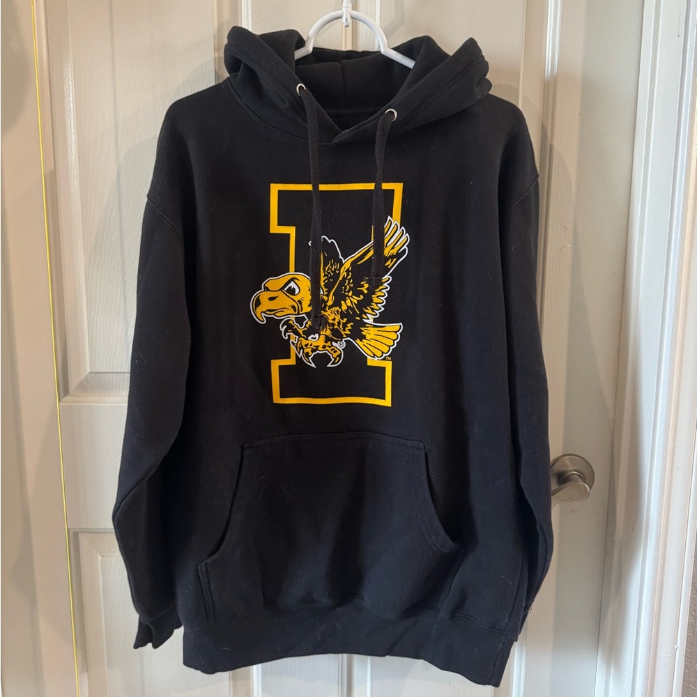 Vintage Iowa Hawkeyes Black Hoodie Sweatshirt -OG Hawk